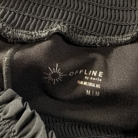 Offline by Aerie Medium Flowy Running Shorts Pull-On Smocked Waist Hi-Rise Lined - Picture 7 of 9